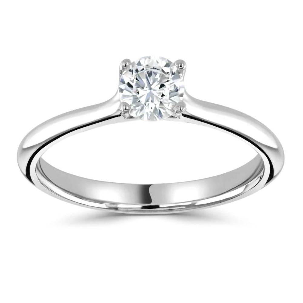 The Felicia Platinum 0.25ct Round Brilliant Cut Diamond Solitaire Engagement Ring