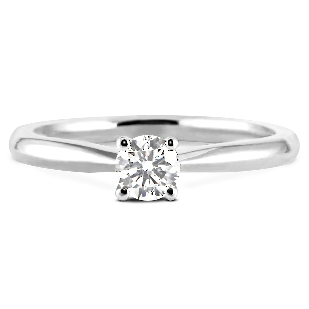 The Honeysuckle Platinum 0.31ct Round Brilliant Cut Diamond Solitaire Engagement Ring