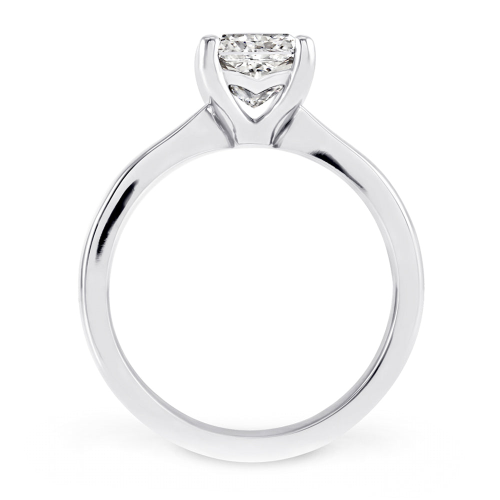Platinum 1.50ct Radiant Cut Diamond Solitaire Engagement Ring