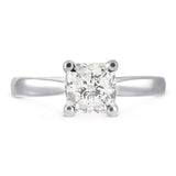 Platinum 1.50ct Radiant Cut Diamond Solitaire Engagement Ring