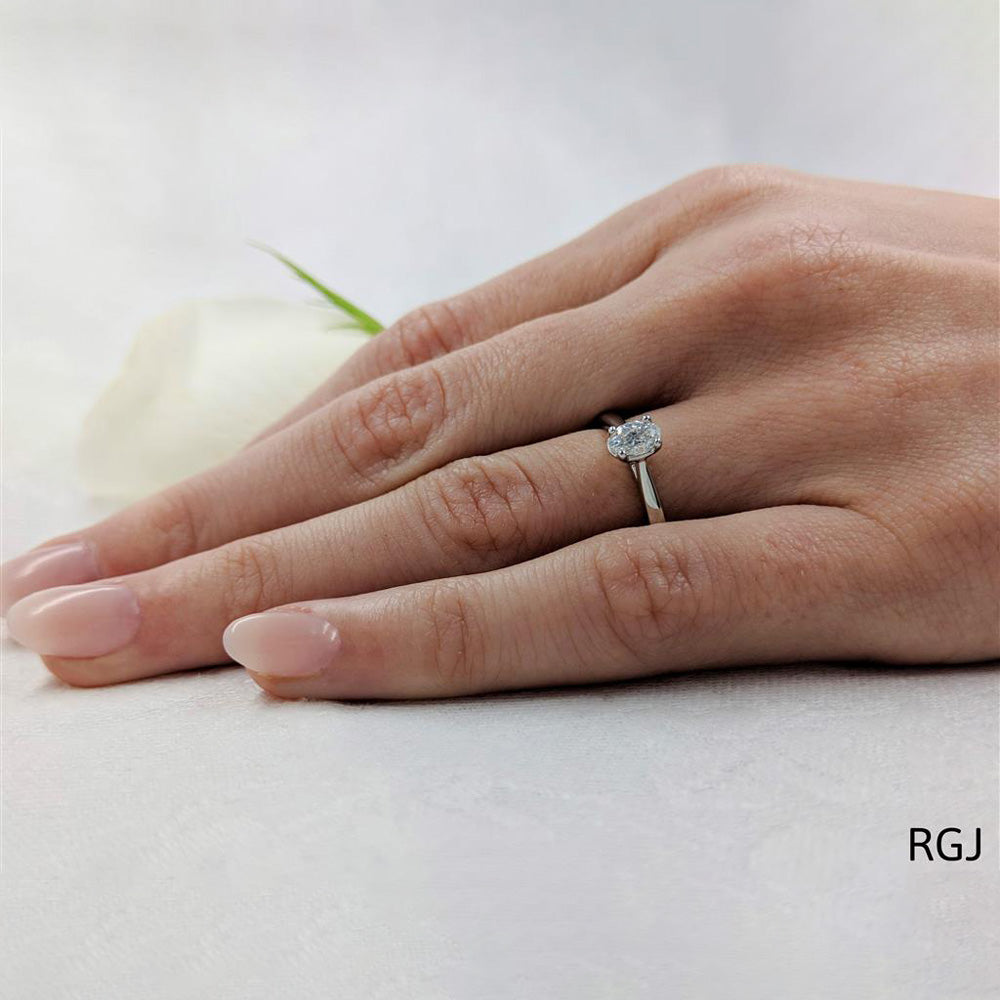 The Classic Platinum 0.40ct Oval Cut Diamond Solitaire Engagement Ring