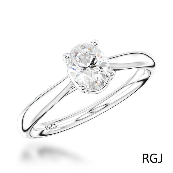 The Classic Platinum 0.40ct Oval Cut Diamond Solitaire Engagement Ring