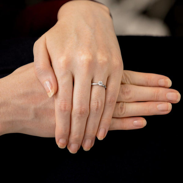 The Bellflower Platinum 0.40ct Round Brilliant Cut Diamond Solitaire Engagement Ring