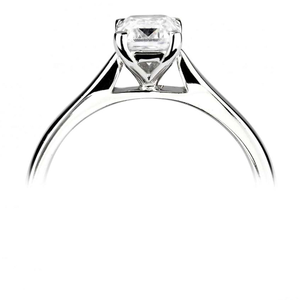 The Viola Platinum 0.74ct Emerald Cut Diamond Solitaire Engagement Ring