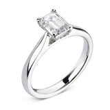 The Viola Platinum 0.74ct Emerald Cut Diamond Solitaire Engagement Ring