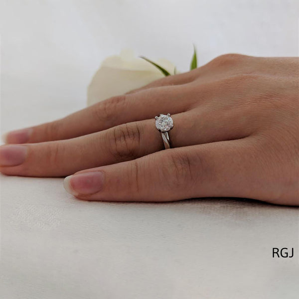 The Capri Platinum 0.50ct Round Brilliant Cut Diamond Solitaire Engagement Ring