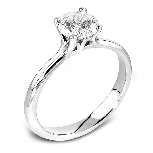 The Felicia Platinum 0.42ct Round Brilliant Cut Diamond Solitaire Engagement Ring