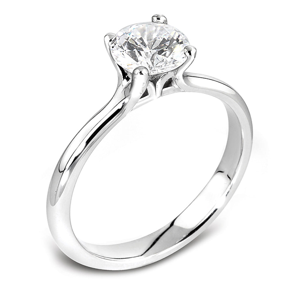 The Felicia Platinum 0.41ct Round Brilliant Cut Diamond Solitaire Engagement Ring