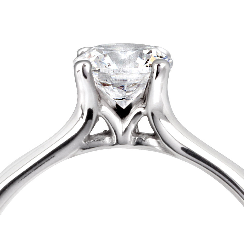 The Felicia Platinum 0.41ct Round Brilliant Cut Diamond Solitaire Engagement Ring