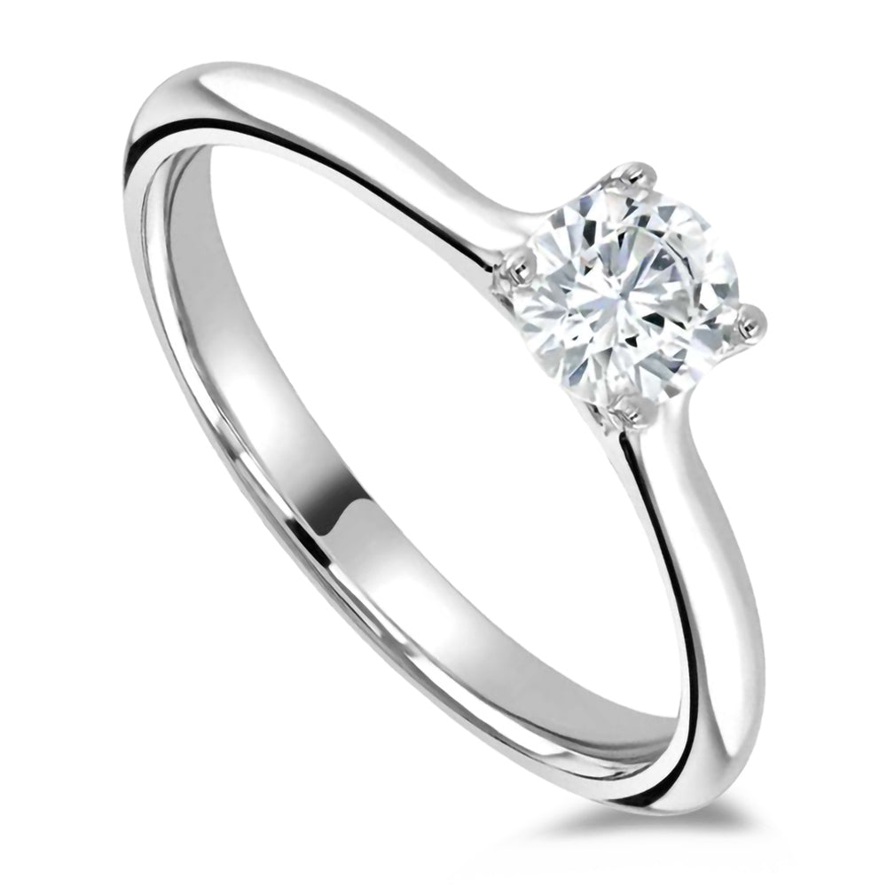 The Felicia Platinum 0.41ct Round Brilliant Cut Diamond Solitaire Engagement Ring