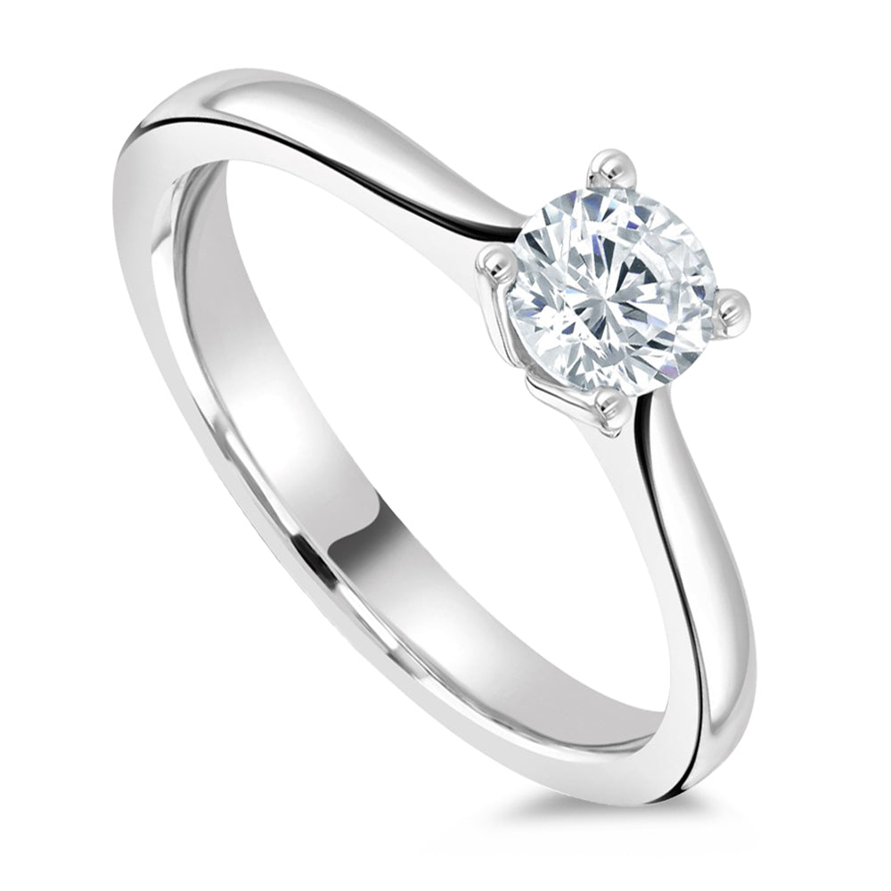The Azalea Platinum 0.41ct Round Brilliant Cut Diamond Solitaire Engagement Ring