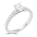 The Everlasting Platinum 1.00ct Oval Cut Diamond Engagement Ring With 0.24ct Diamond Set Shoulders