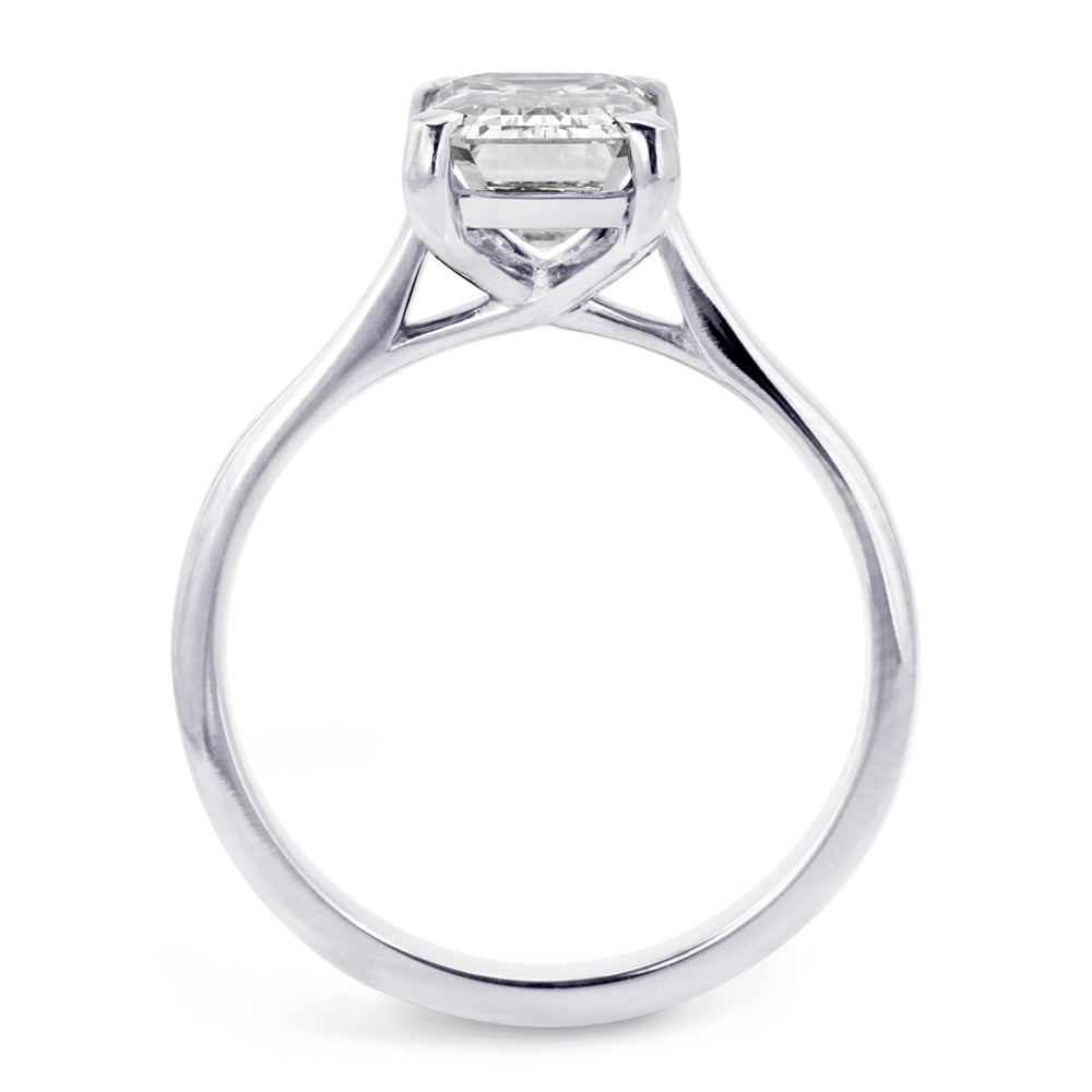 The Hazel Platinum 2.01ct Emerald Cut Diamond Solitaire Engagement Ring