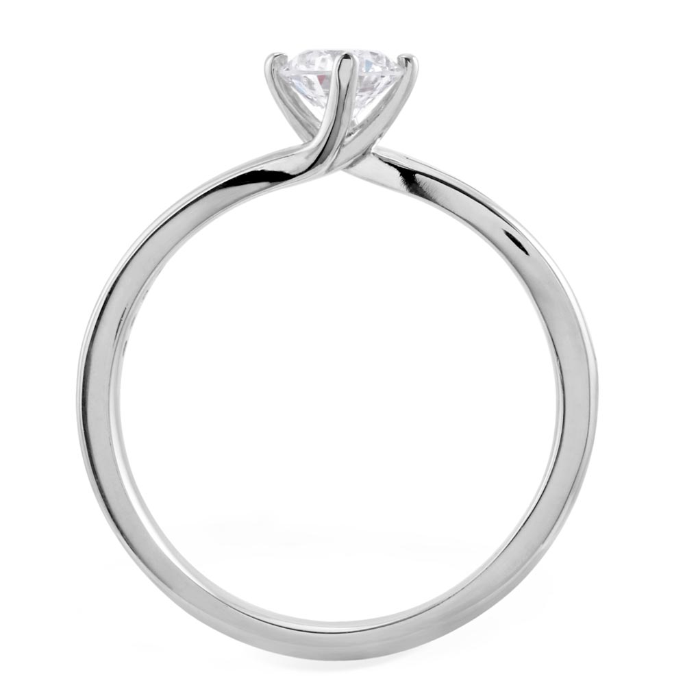 The Rose Platinum 0.40ct Round Brilliant Cut Diamond Solitaire Engagement Ring With 0.10ct Channel Set Diamond Shoulders