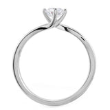 The Rose Platinum 0.40ct Round Brilliant Cut Diamond Solitaire Engagement Ring With 0.10ct Channel Set Diamond Shoulders