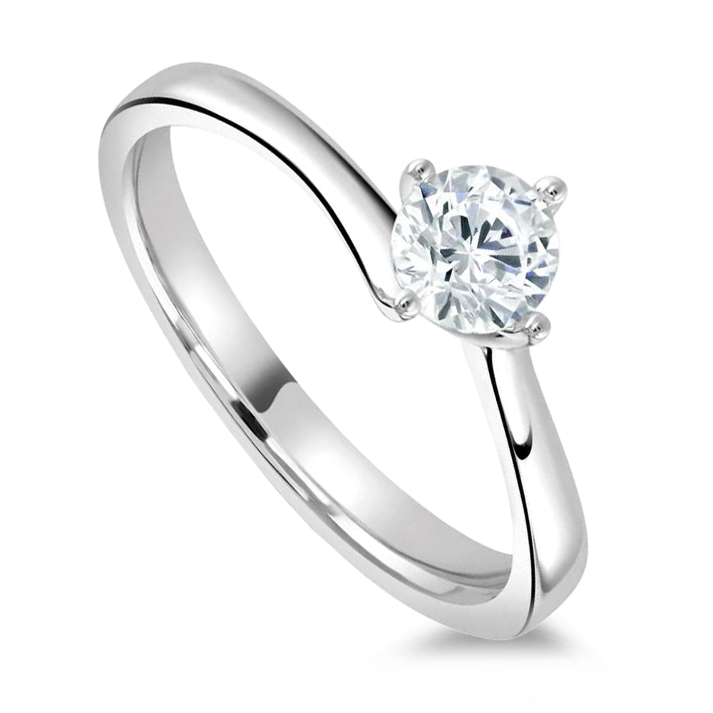 The Rose Platinum 0.31ct Round Brilliant Cut Diamond Solitaire Engagement Ring