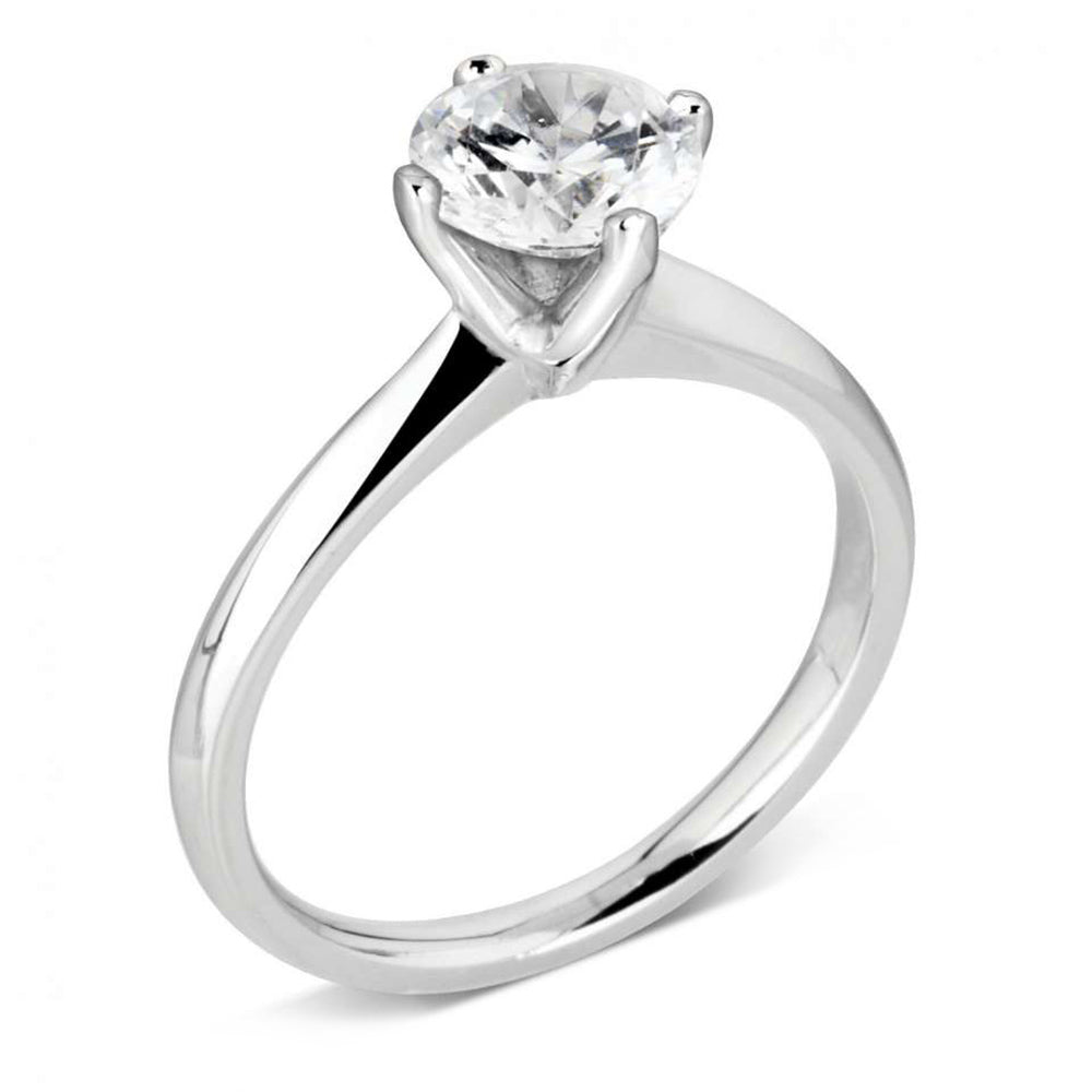 The Bellflower Platinum 0.31ct Round Brilliant Cut Diamond Solitaire Engagement Ring
