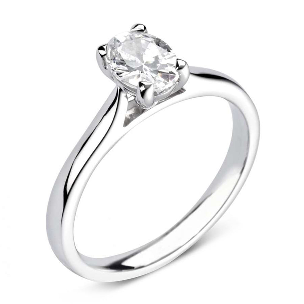 The Verbena Platinum 1.51ct Oval Cut Diamond Solitaire Engagement Ring