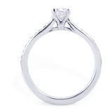 The Jasmine Platinum 0.40ct Round Brilliant Cut Diamond Solitaire Engagement Ring With 0.10ct Diamond Set Shoulders