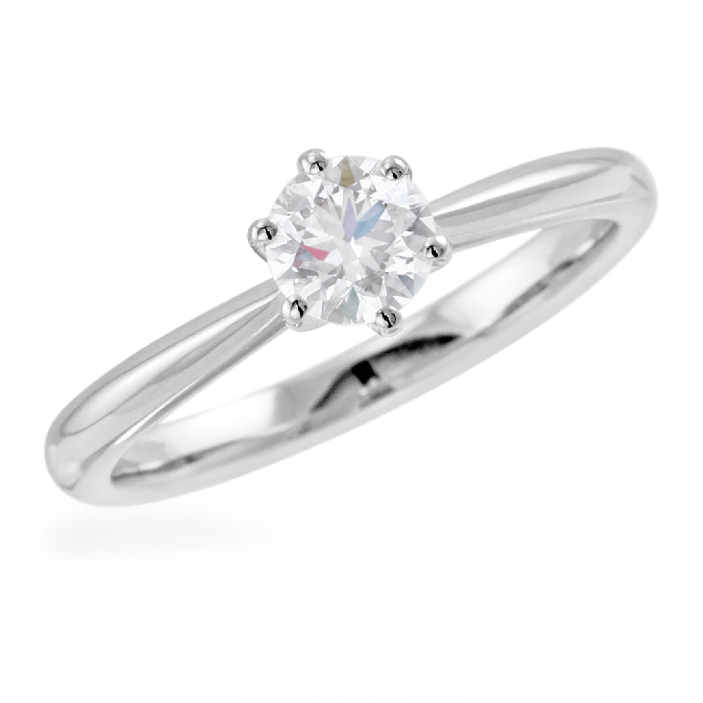 The Sunflower Platinum 0.51ct Round Brilliant Cut Diamond Solitaire Engagement Ring
