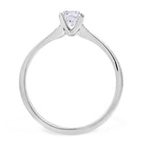 The Cassia Platinum 0.50ct Round Brilliant Cut Diamond Solitaire Engagement Ring With 0.22ct Diamond Set Shoulders