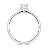 The Primula Platinum 0.30ct Round Brilliant Cut Diamond Solitaire Engagement Ring With 0.05ct Diamond Set Shoulders