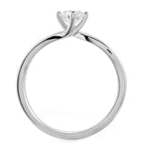 The Rose Platinum 0.50ct Round Brilliant Cut Diamond Solitaire Engagement Ring With 0.10ct Channel Set Diamond Shoulders
