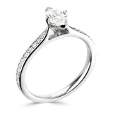 The Ivy Platinum Marquise Cut Diamond Solitaire Engagement Ring With Diamond Set Shoulders