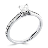 The Sweetheart Platinum 0.35ct Heart Cut Diamond Solitaire Engagement Ring With 0.15ct Diamond Set Shoulders