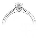 The Heather Platinum 0.30ct Emerald Cut Diamond Solitaire Engagement Ring With 0.19ct Diamond Set Shoulders