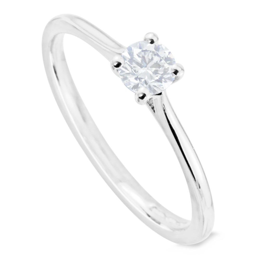 The Jasmine Platinum 0.70ct Round Brilliant Cut Diamond Solitaire Engagement Ring