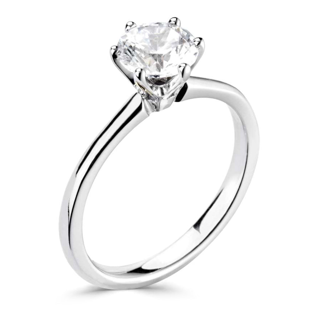 The Daffodil Platinum 0.90ct Round Brilliant Cut Diamond Solitaire Engagement Ring