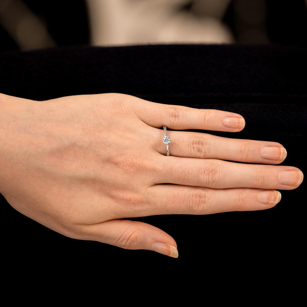 The Rose Platinum 0.71ct Round Brilliant Cut Diamond Solitaire Engagement Ring