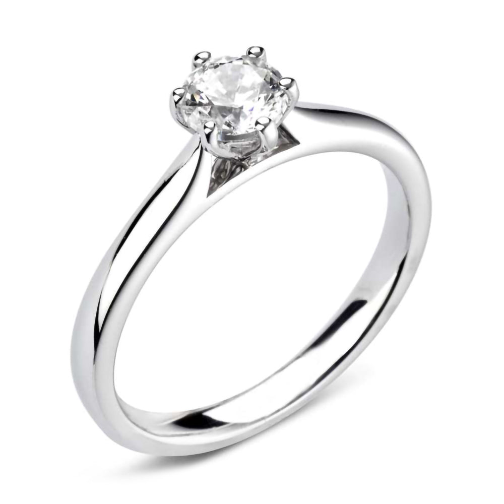 The Poppy Platinum 0.50ct Round Brilliant Cut Diamond Solitaire Engagement Ring