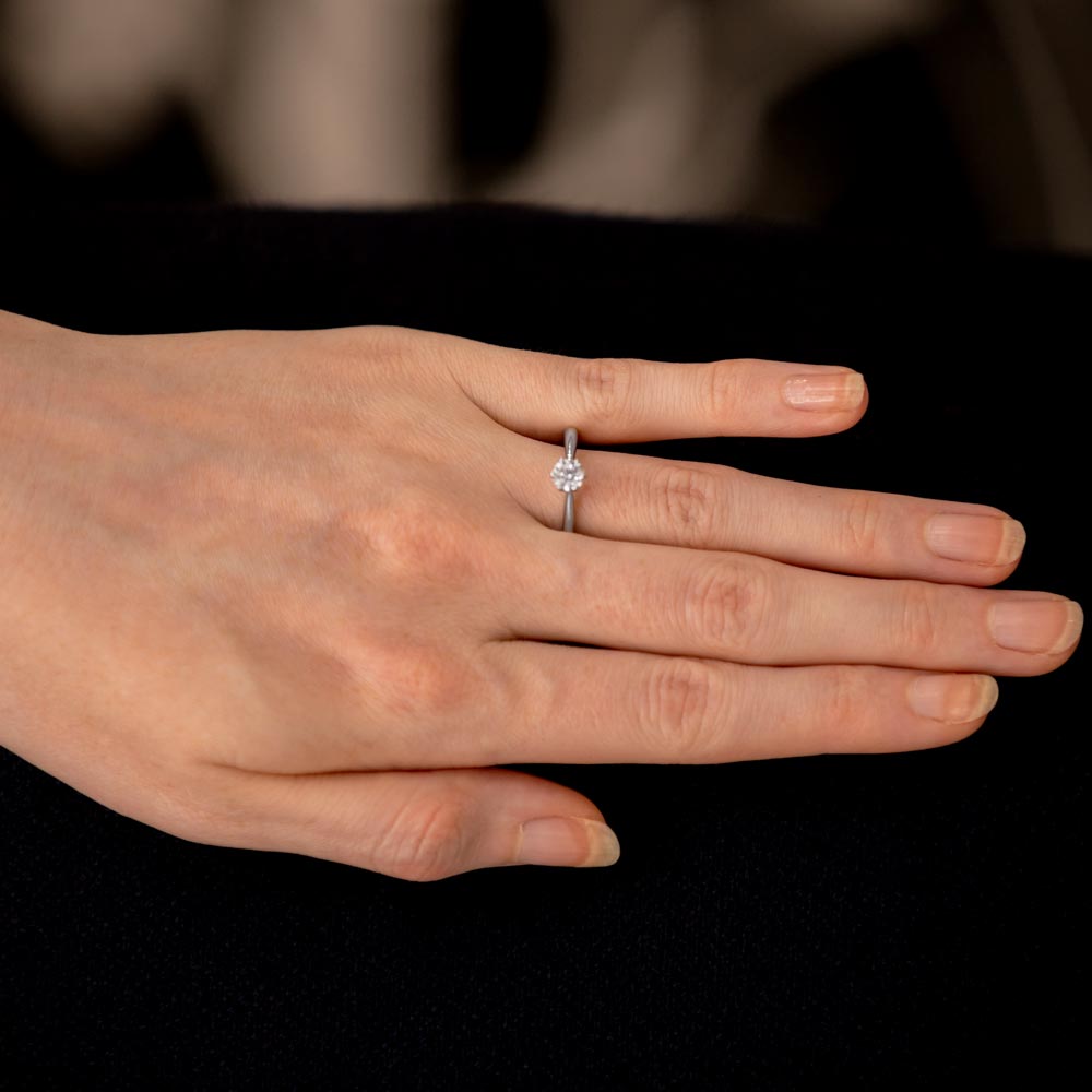 The Sunflower Platinum 0.40ct Round Brilliant Cut Diamond Solitaire Engagement Ring