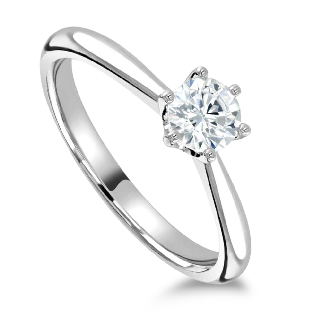 The Sunflower Platinum 0.40ct Round Brilliant Cut Diamond Solitaire Engagement Ring