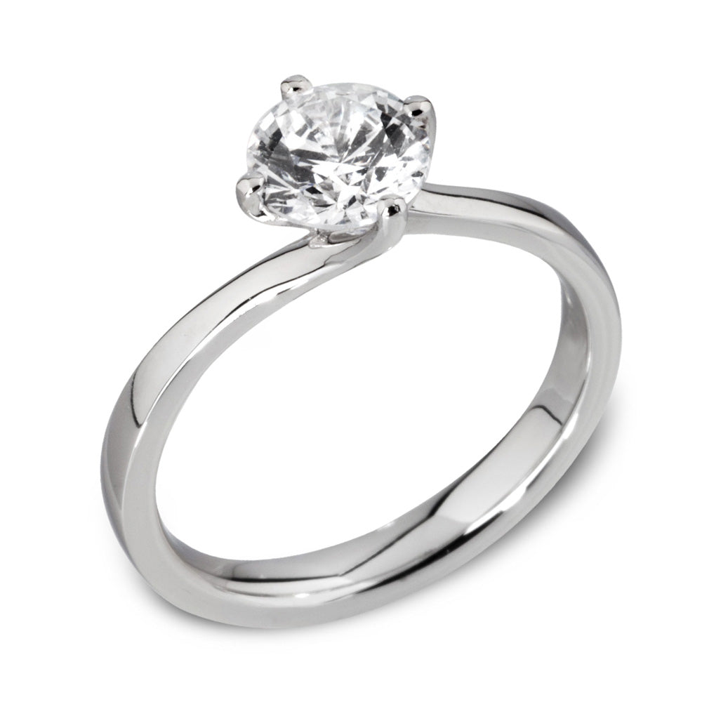 The Rose Platinum 0.50ct Round Brilliant Cut Diamond Solitaire Engagement Ring