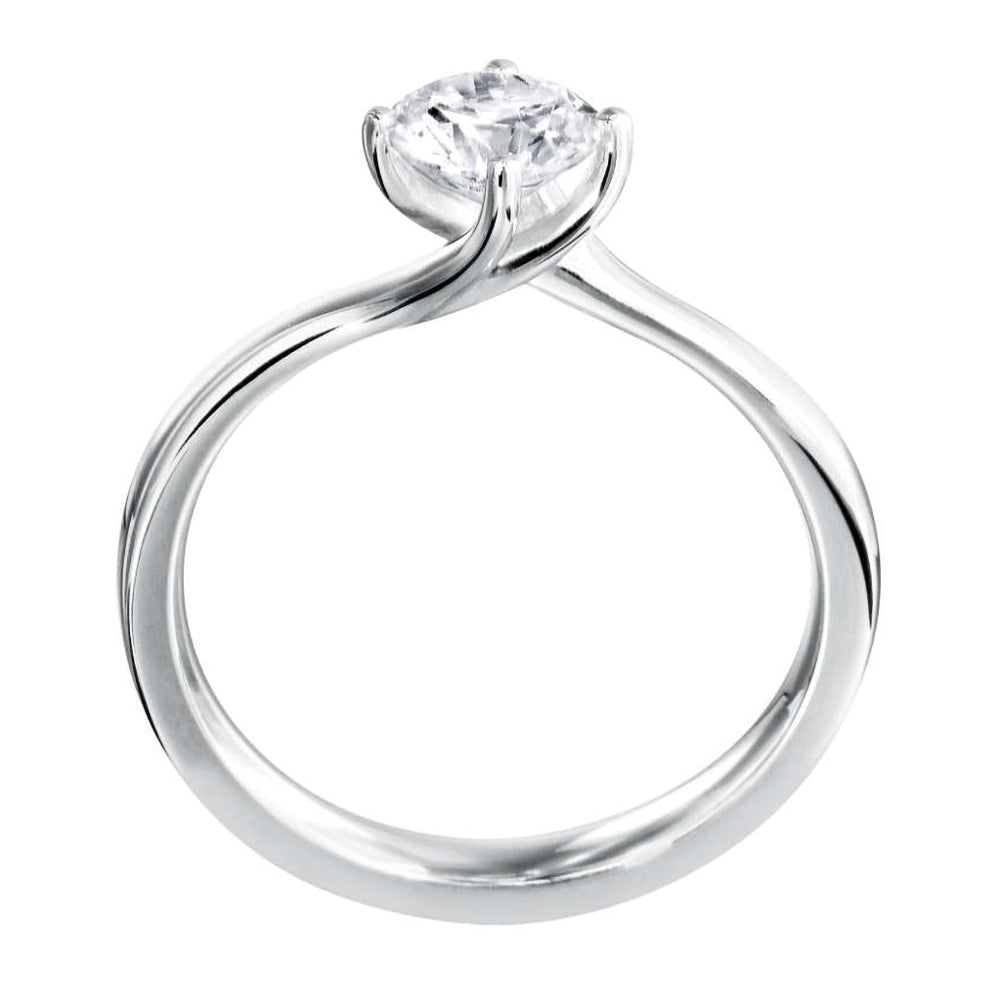 The Rose Platinum 0.50ct Round Brilliant Cut Diamond Solitaire Engagement Ring