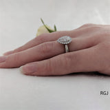 The Skye Pure Platinum 0.50ct Pear Cut Diamond Engagement Ring With 0.15ct Diamond Halo