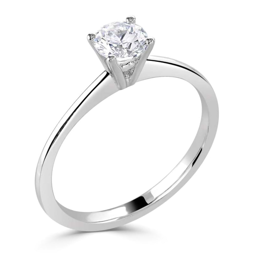 The Aster Platinum Round Brilliant Cut Diamond Solitaire Engagement Ring
