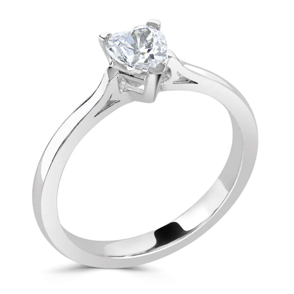 The Sweetheart Platinum 0.72ct Heart Cut Diamond Solitaire Engagement Ring