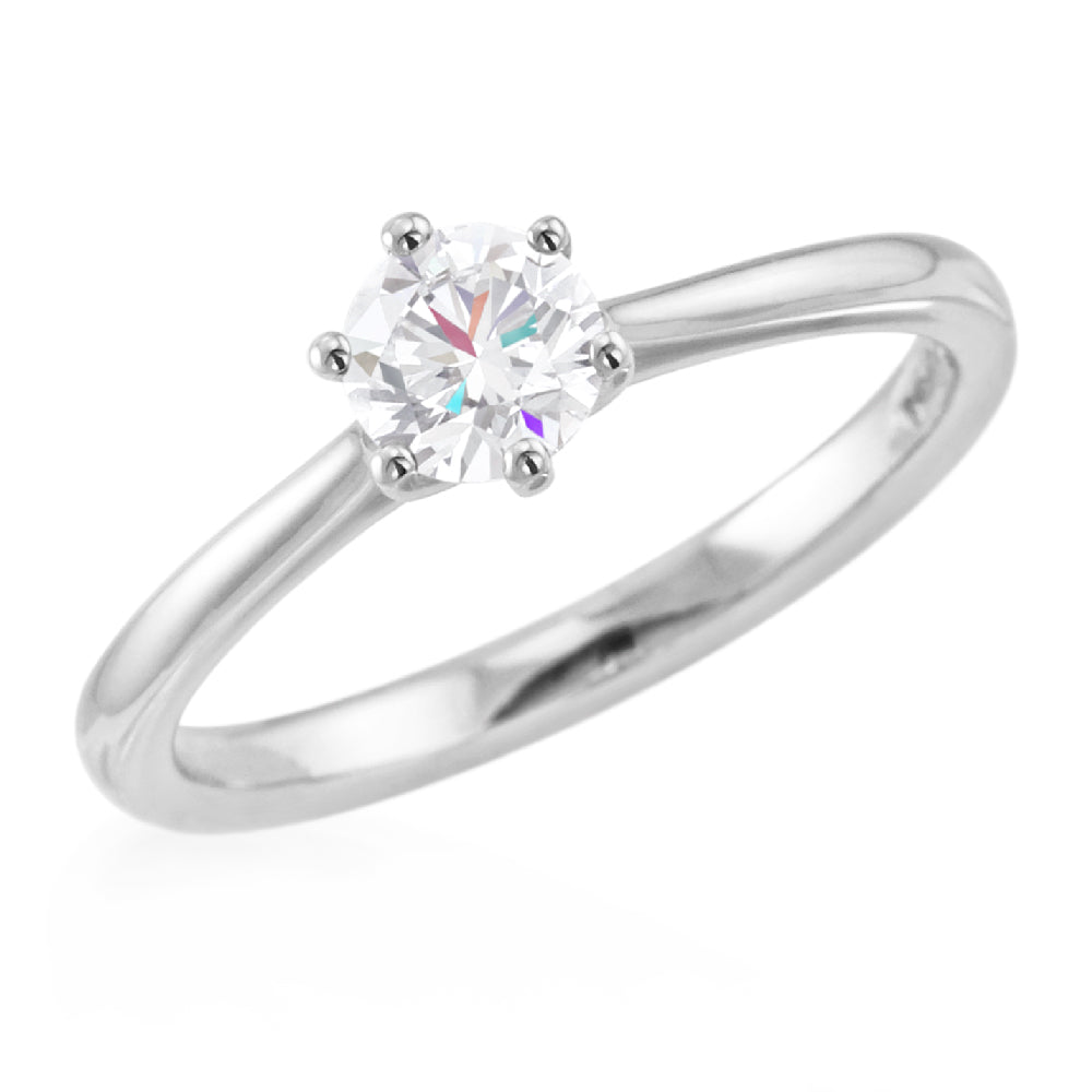 The Blossom Platinum 0.70ct Round Brilliant Cut Diamond Solitaire Engagement Ring