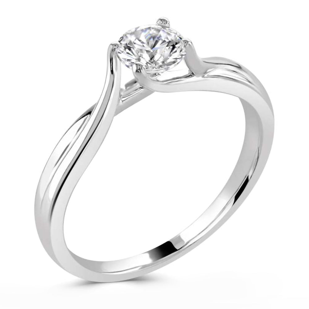 The Daisy Platinum 0.40ct Round Brilliant Cut Diamond Solitaire Engagement Ring