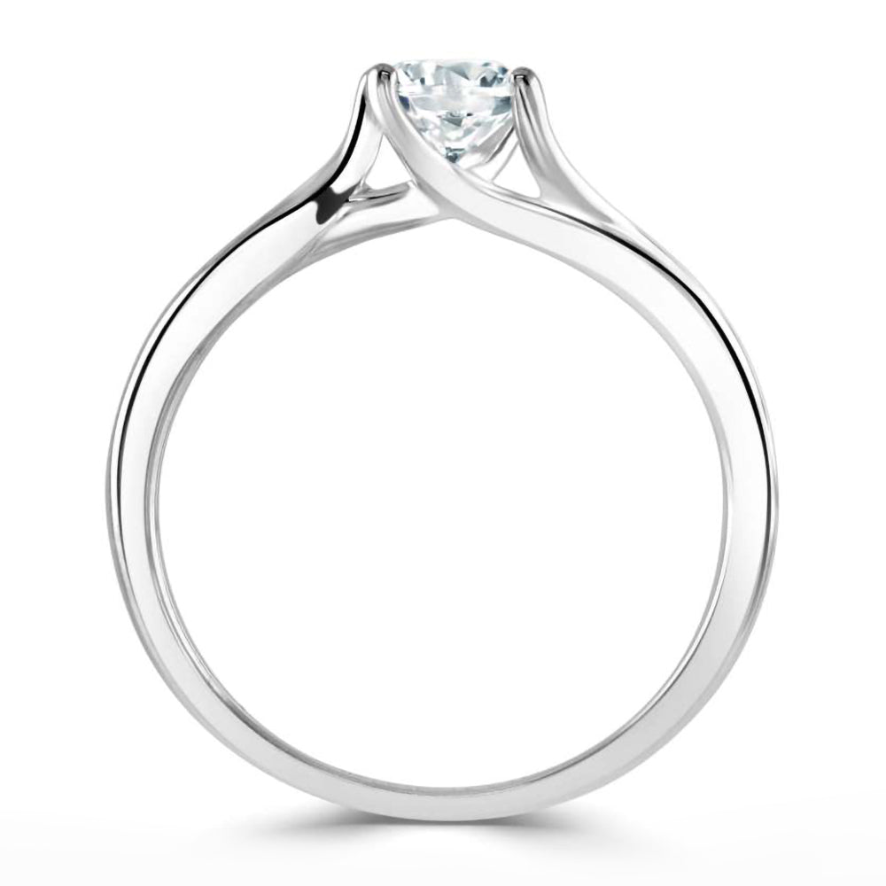 The Daisy Platinum 0.40ct Round Brilliant Cut Diamond Solitaire Engagement Ring