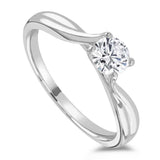 The Daisy Platinum 0.40ct Round Brilliant Cut Diamond Solitaire Engagement Ring