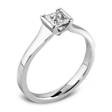 The Delphine Platinum 0.71ct Princess Cut Diamond Solitaire Engagement Ring