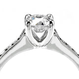 The Waterlily Platinum 0.50ct Round Brilliant Cut Diamond Solitaire Engagement Ring With 0.21ct Diamond Set Shoulders