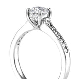 The Waterlily Platinum 0.50ct Round Brilliant Cut Diamond Solitaire Engagement Ring With 0.21ct Diamond Set Shoulders