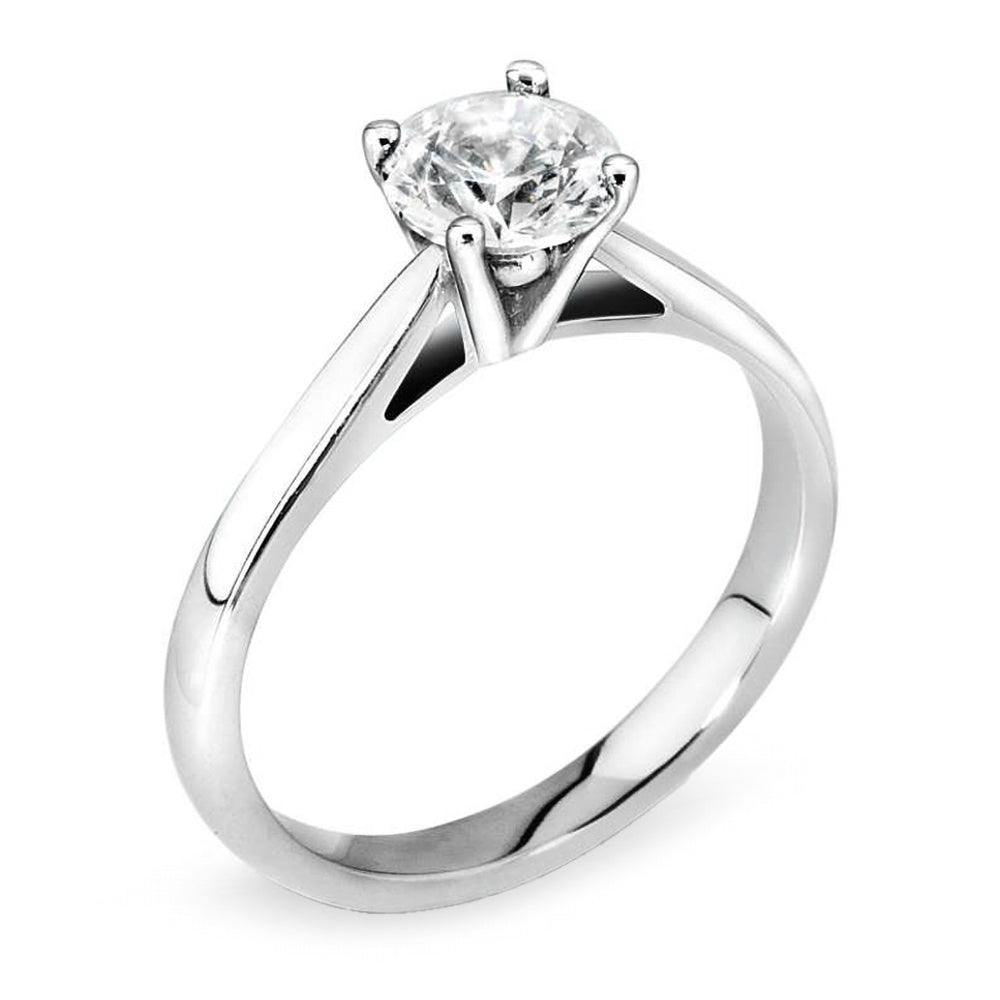 The Malva Platinum 0.51ct Round Brilliant Cut Diamond Solitaire Engagement Ring