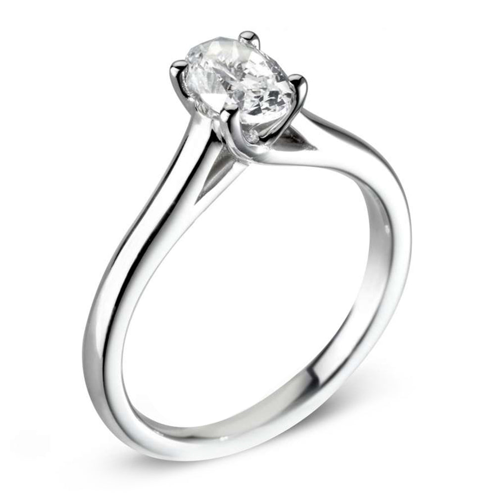 The Begonia Platinum 0.40ct Oval Cut Diamond Solitaire Engagement Ring